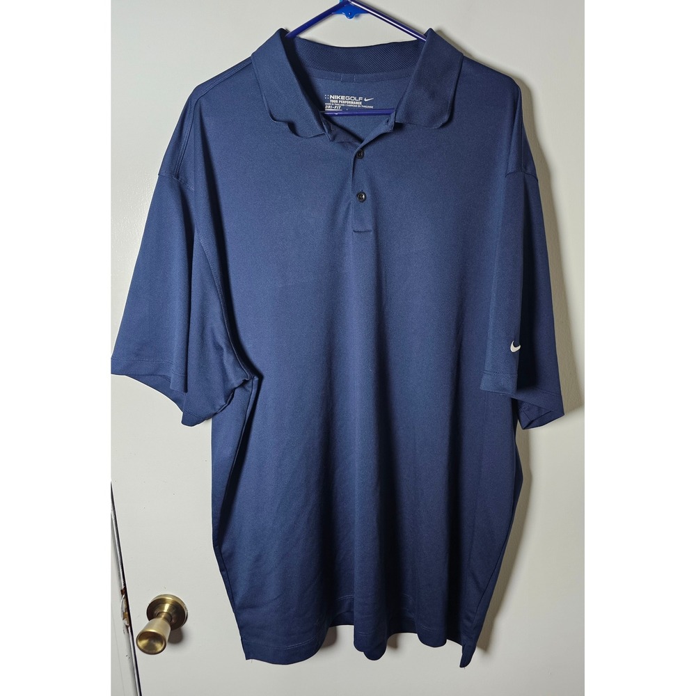 Nike Golf Tour Performance Dri-FIT Polo Shirt Mens Sz 3XL Navy Blue Short Sleeve